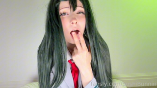 Tsuyu Asui 蛙吹梅雨 Cosplay Solo Fingering & Saliva.mp4