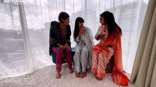 Yasmina Khan x Aaliyah Yasin x Sahara Knite - Three Desi Bhabis Gone Wild With A BBC .MP4