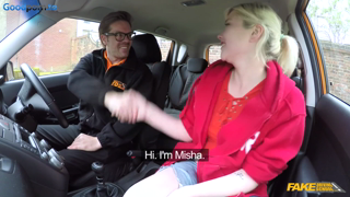 Fake Driving School - Art Student Squirting Shaven Pussy.mp4
