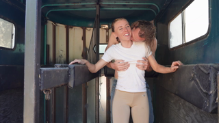 Horse Trainer Fucks me in Trailer and Snowballs his Huge Cumshot_Savannah Moolah_1080p.mp4