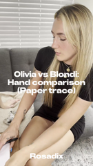 Who has bigger hands Olivia vs Blondi paper trace their hands then measure.mp4