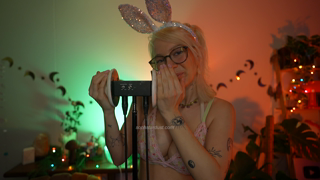 ASMR Bunny licking your ears (kissing &amp; mouth sounds) &amp; scra.mp4