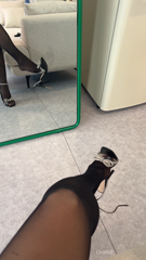 ZARA MaxDress with black sheer pantyhose [1020914711].mp4
