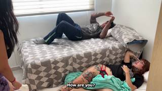 I fuck my stepbrother behind my roommate's back..mp4