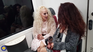 Four Spanish Milfs and one naughty teen all aboard a very wet and kinky lesbian pussy train.mp4