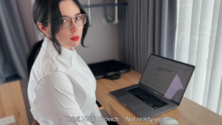 407 Horny Secretary Sucks and Fucks Bosss Dick to Cum in Mouth_4k.mp4