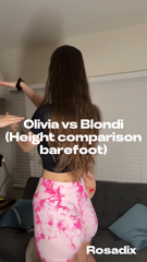 olivia vs Blondi - height comparison barefoot... (behind the scenes).mp4