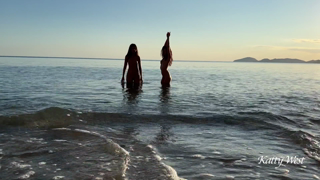 Two Naked Beauties Swim in the Sea at Dawn_Katty West_1080p.mp4