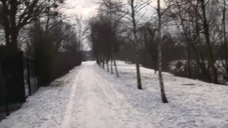 Cute blonde Jessica sucks his hard dick outdoor on the snow.mp4