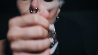 Honeybabesugarpiie-GagFather-Goth Girl Sucking Dick on NYC Roof Deepthroating and Facial.mov